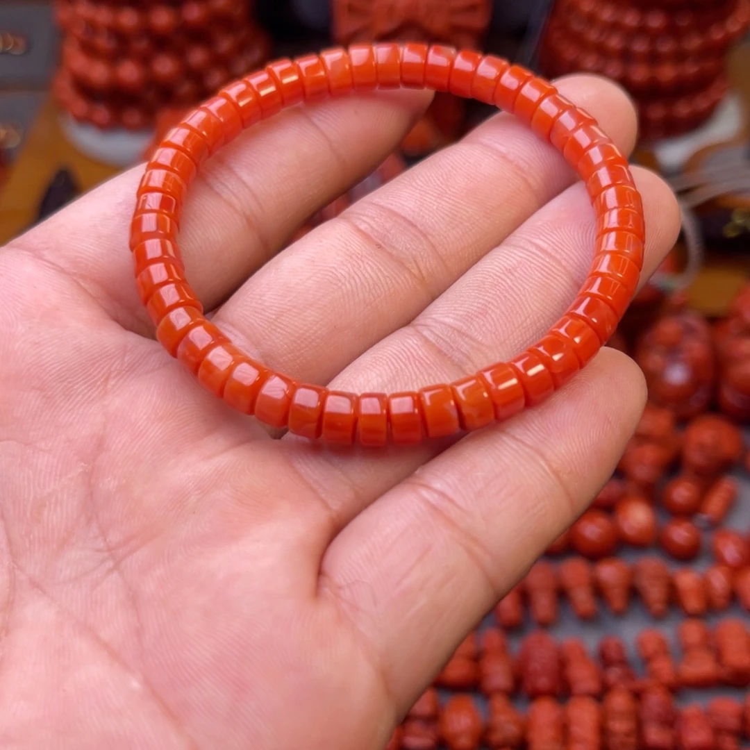 南红玛瑙未镶嵌川料精工直切手串卡6➕