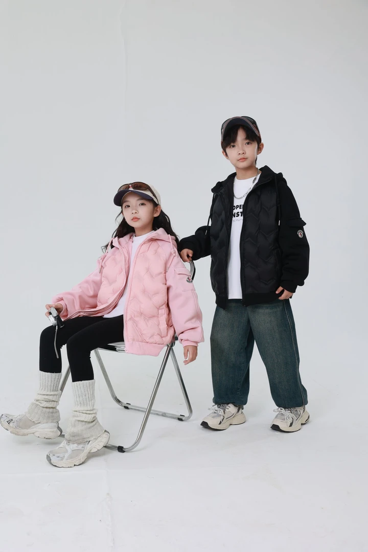 男女童羽绒服冬款2025冬季中大童洋气加厚白鸭绒连帽外套儿童上衣
