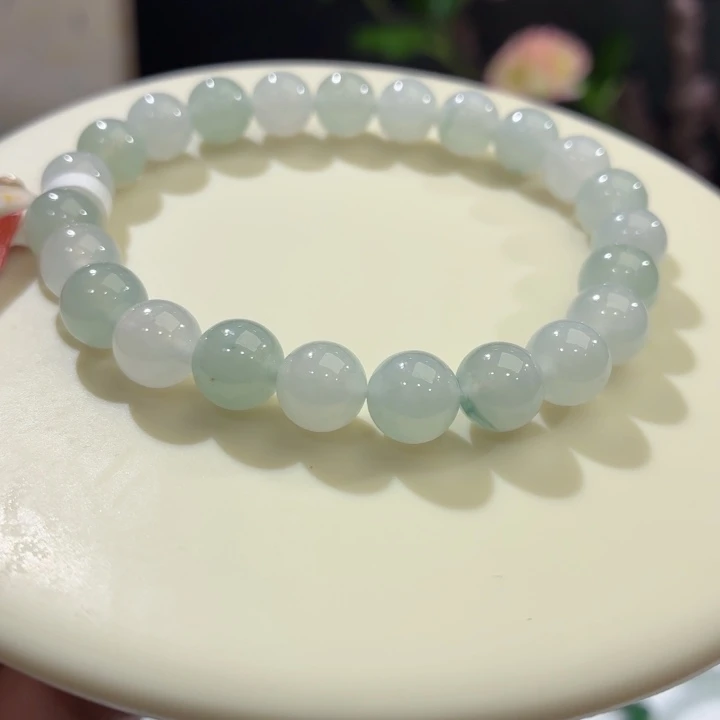 翡翠未镶嵌手链冰胶马卡龙卡8.4