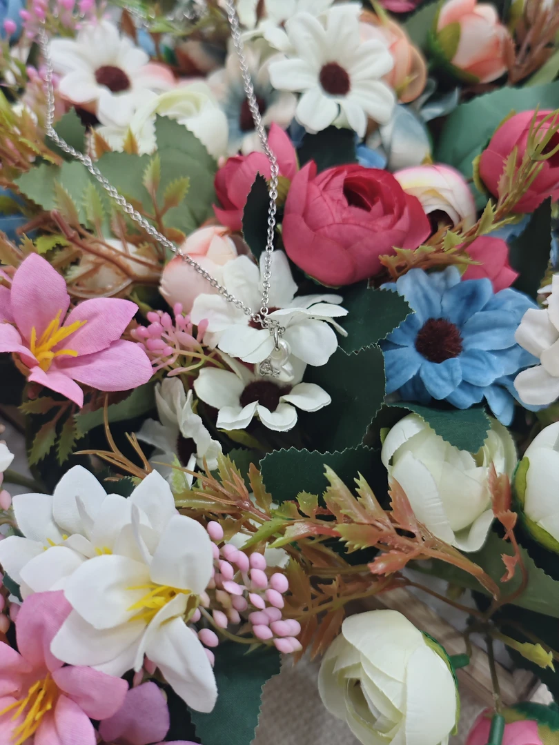 铜合金项链 流星【银色小爱心链条项链】X-131