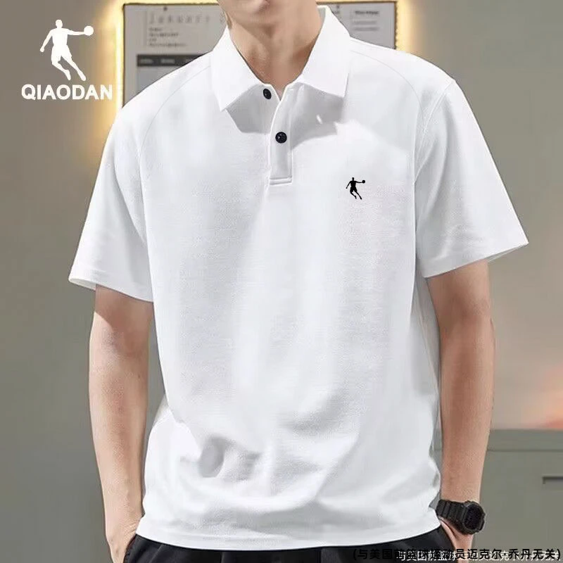 中国乔丹短袖t恤男夏季新款商务POLO衫潮流透气半袖男子纯色百搭