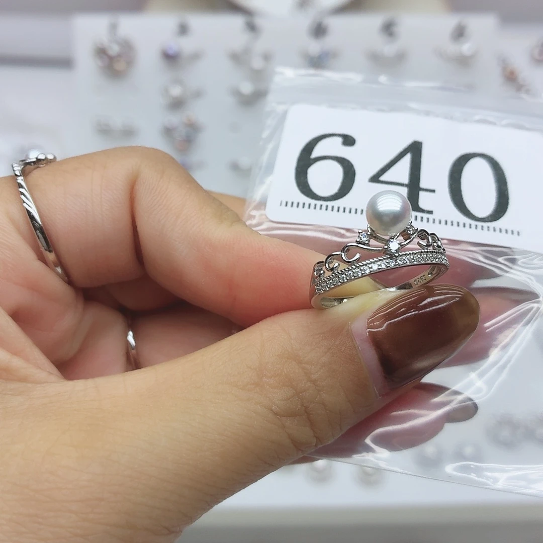 南***惜珠宝奇石银S925镶嵌淡水珍珠640