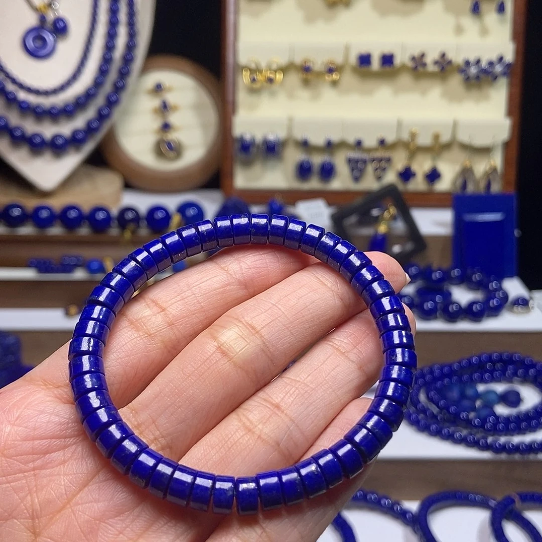 未镶嵌青金石精工药片手串6mm+