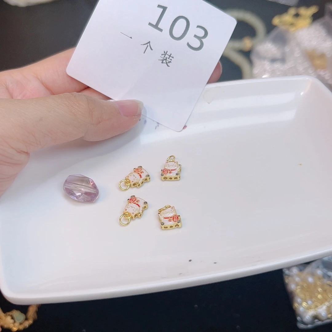 紫晶珠宝半成品银S925镀金镶嵌103