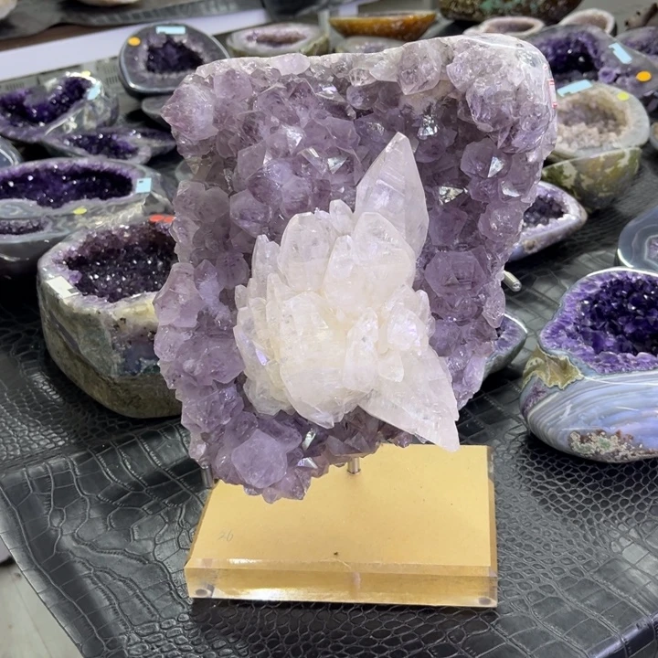 未镶嵌发饰水晶梦幻紫大牙簇
