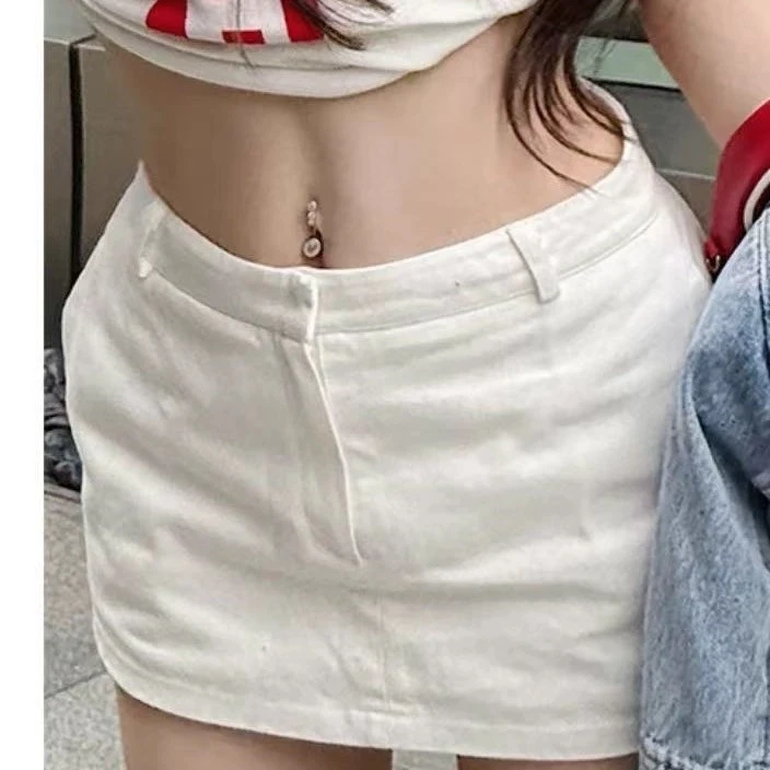 【纯白日记】白色半身裙女新款高腰显瘦包臀裙裤a字短裙#DK0126