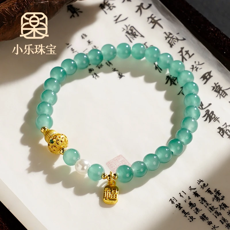 非金属玻璃手链 夏季绿色手链福牌葫芦手链-Y0868