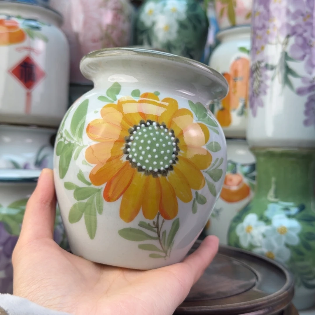 景德镇陶瓷手绘花瓶无孔