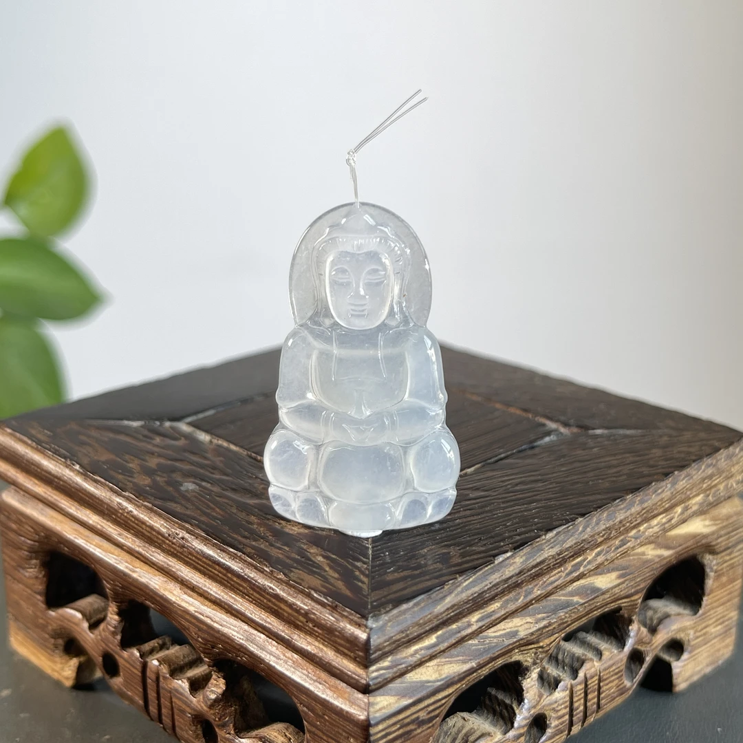 JTA20-104 天然缅甸A货翡翠 正装观音