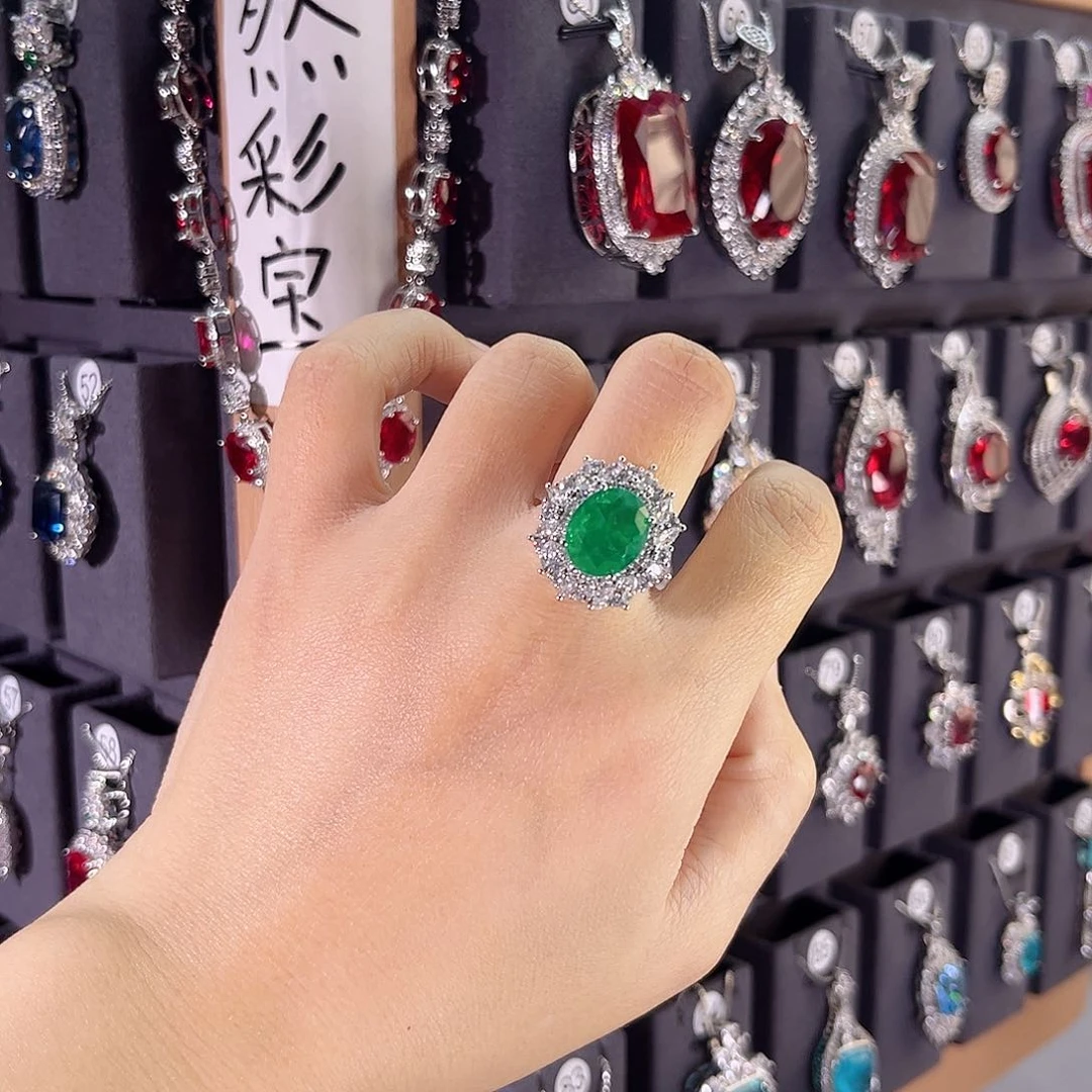 银S925镶嵌戒指祖母绿30