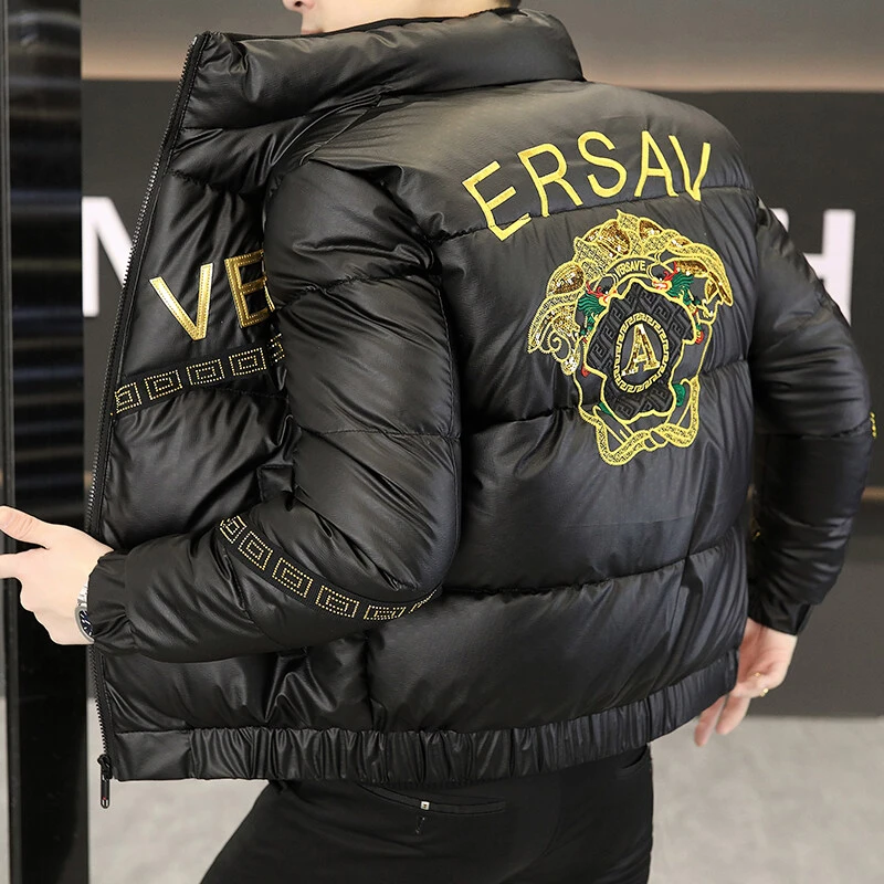 刺绣潮流短款棉服棉衣春秋装男士春季轻薄休闲韩版保暖青年立领