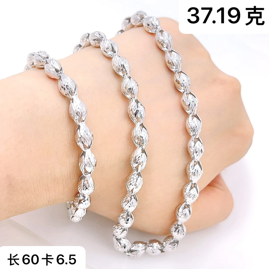 郁金香链-铂金Pt950项链-镭射项链满天星郁金香形气质时尚百搭