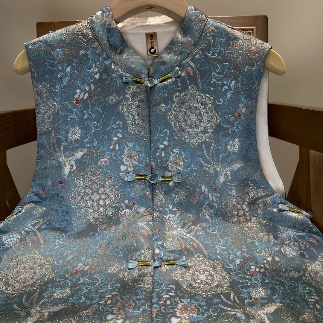 「金坛凤」新中式国风马甲新款秋冬高级感气质盘扣双面穿马甲