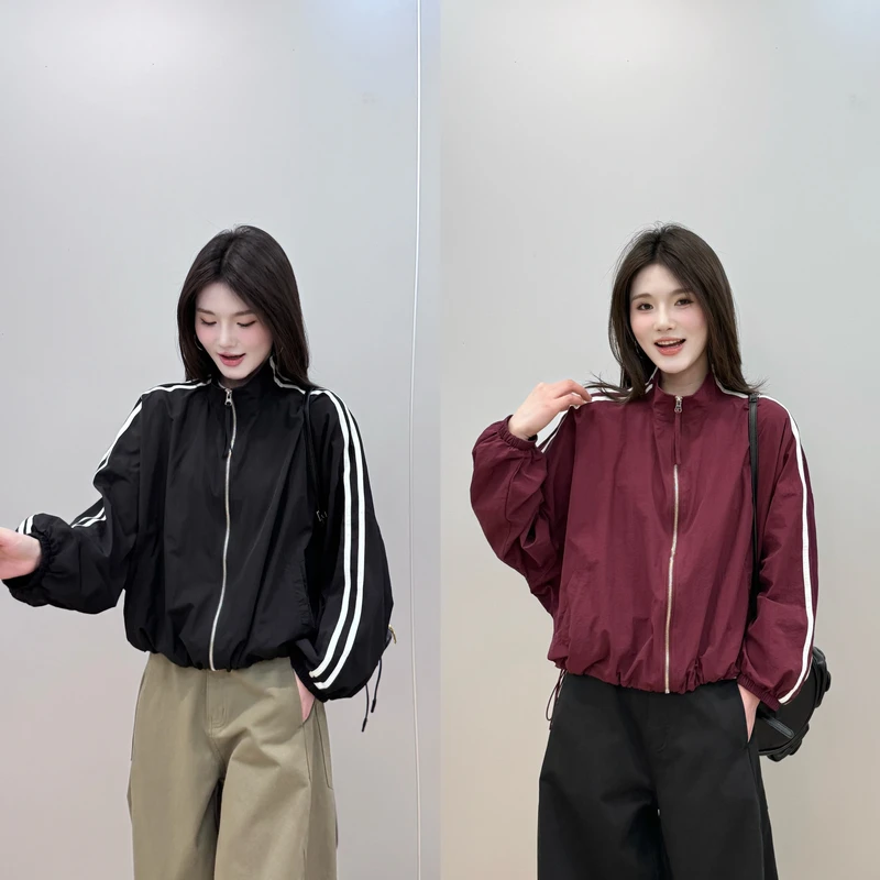 【L.P.L meng】2025春款小众设计条纹拉链款长袖休闲外套