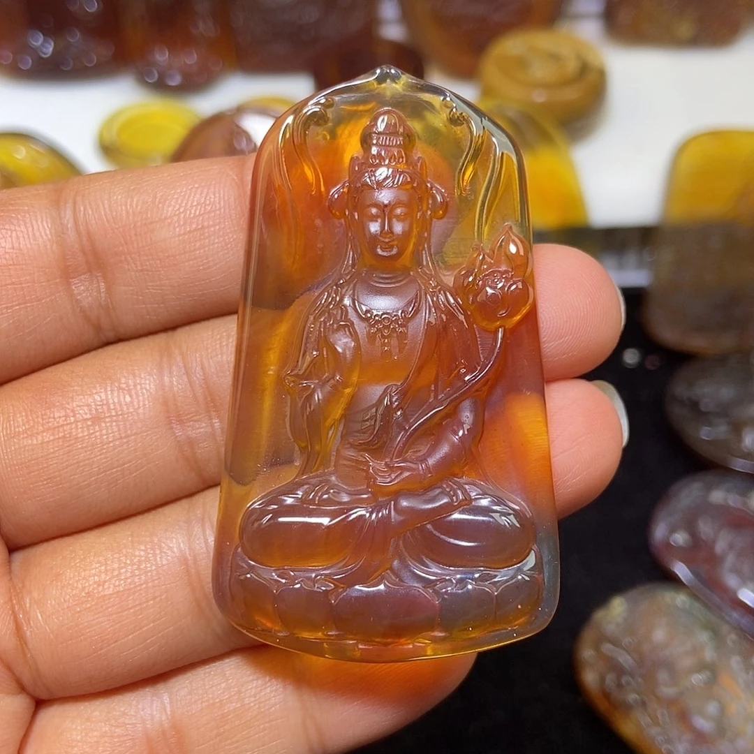 琥珀未镶嵌颈饰缅甸天然琥珀吊坠