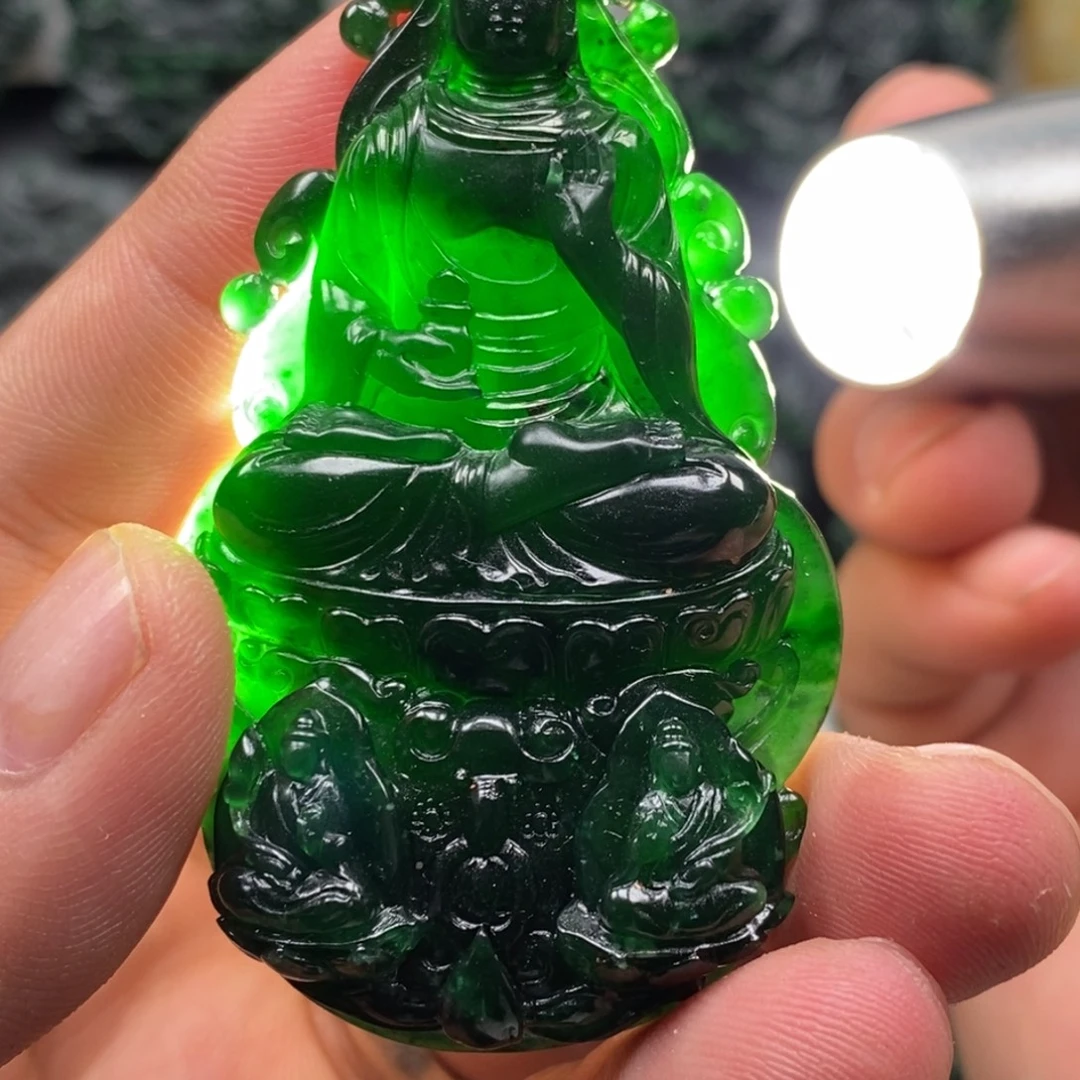定制翡翠未镶嵌天然翡翠A货阿弥