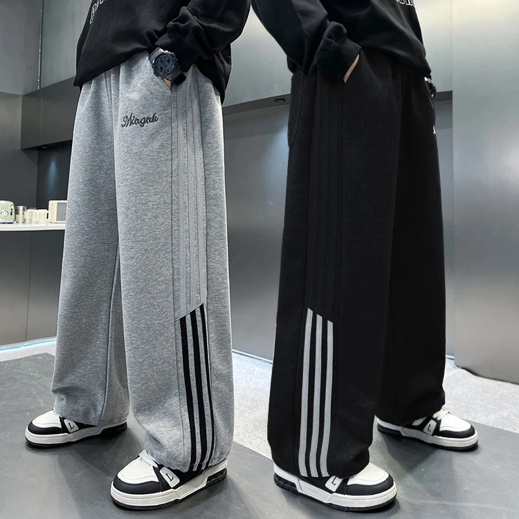 男童直筒裤子春秋卫裤2025中大童休闲韩版长裤洋气儿童春季运动裤