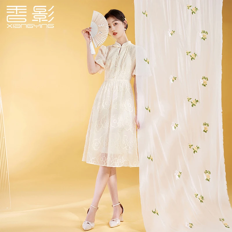 Q833123旗袍香影【商场同款新品】年轻款改良国风旗袍春新款日常