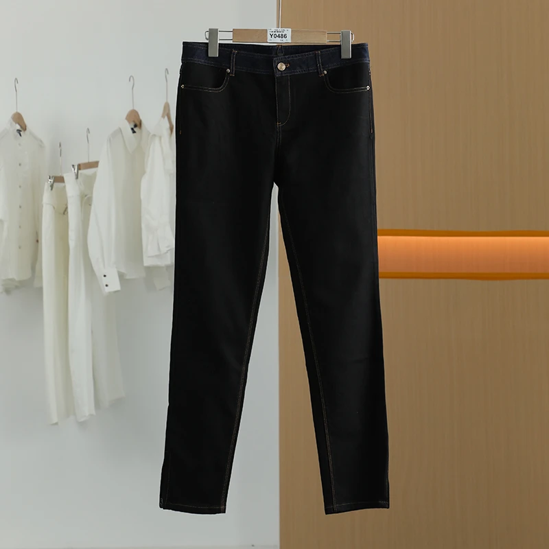 【半价q仓-唐长老自营】货号Y0486女装春秋新款气质通勤牛仔裤YL