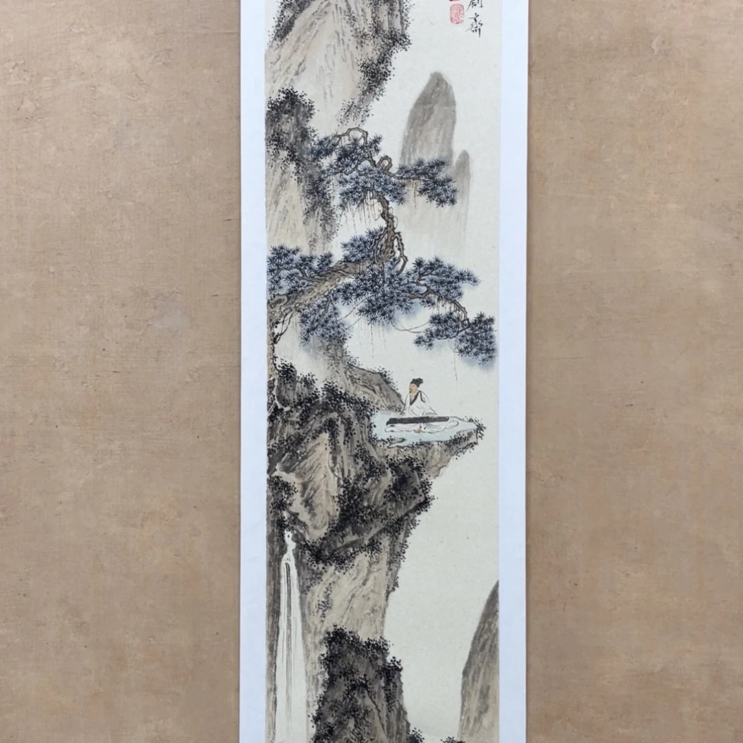 国画手绘精品山水，画心包邮，李秋言