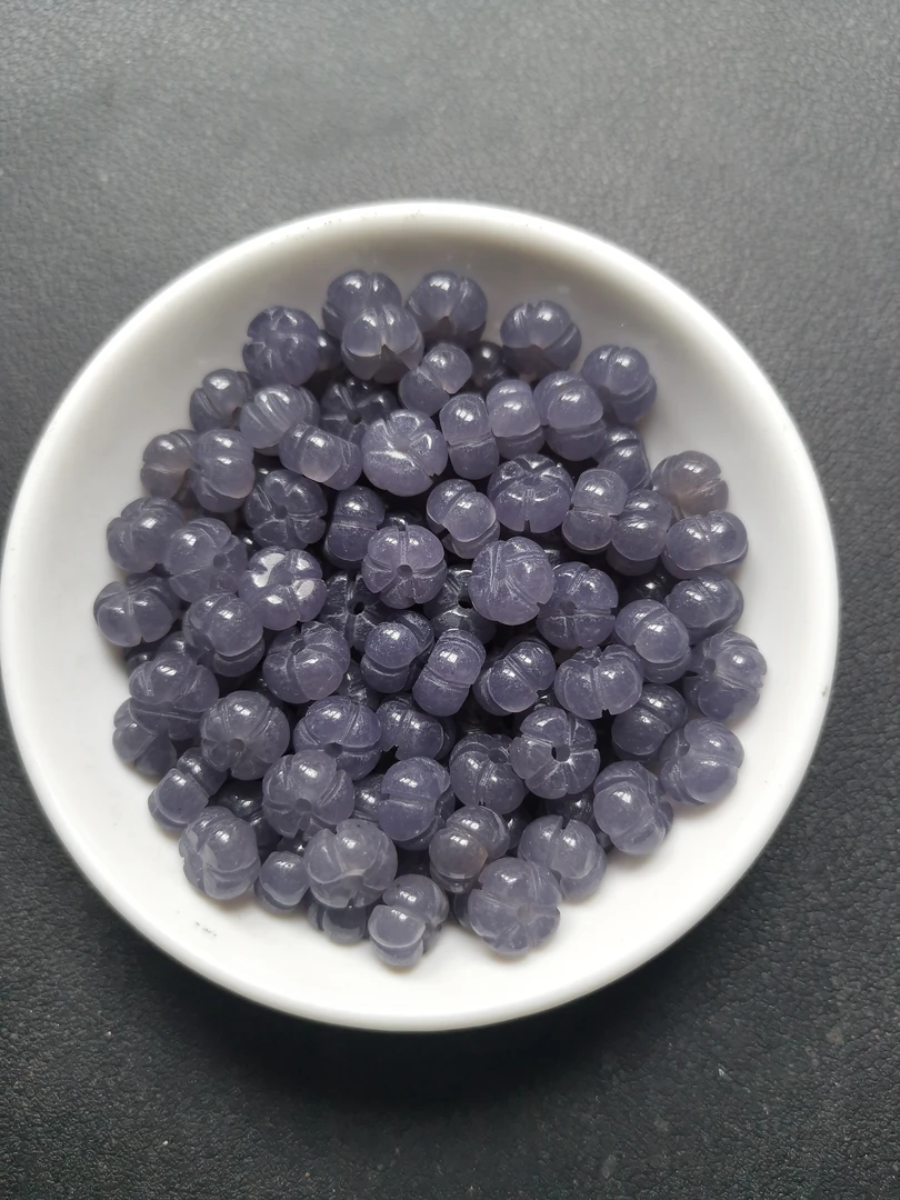 天然散珠w2738烟紫五瓣花8mm*20颗