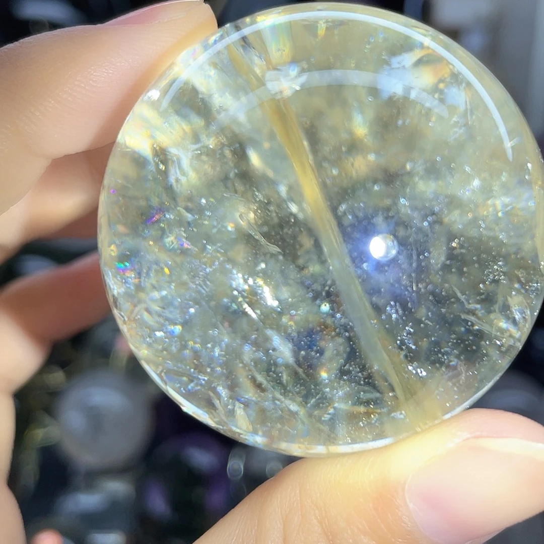 未镶嵌珠宝半成品水晶黄阿塞爆彩符文52