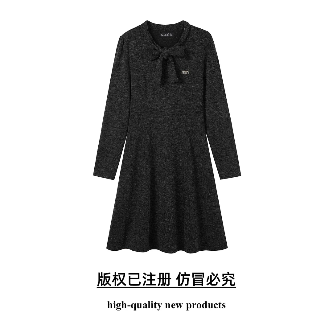 奢姿【昭和miu系】大码女装2025秋季减龄蝴蝶结连衣裙胖妹妹min装饰