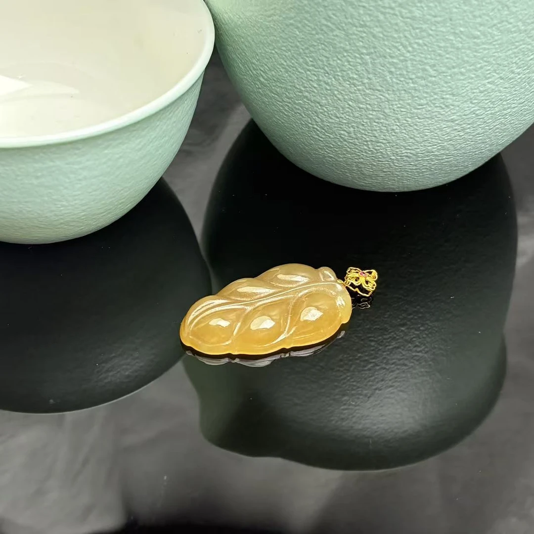 和田玉叶子吊坠【小北质检】ZJH16Z91多样性发一