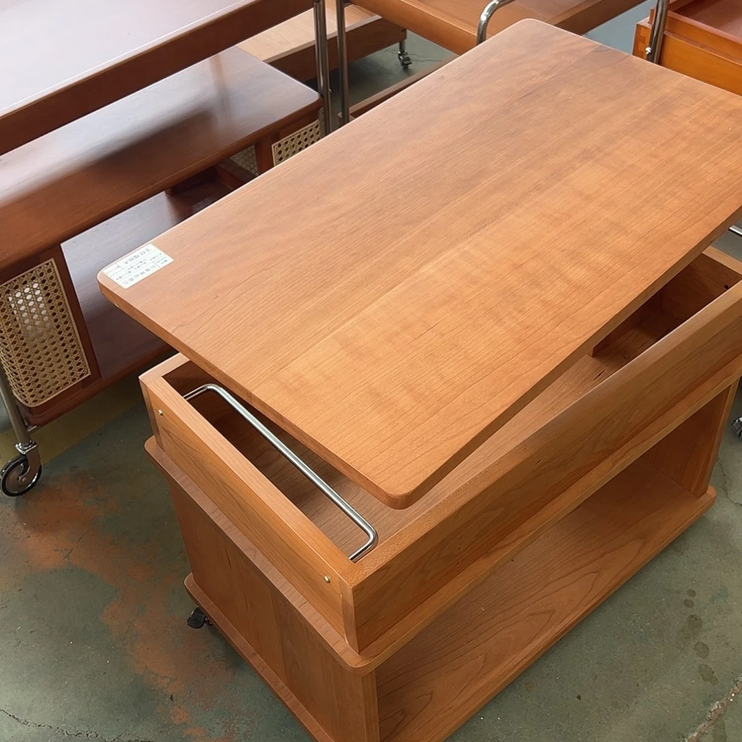 木樱桃木升降移动茶几