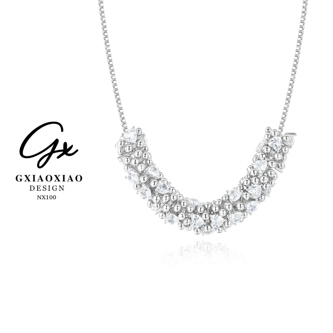 铜合金项链 GXX【上弦月】高级感气质百搭麦穗感项链 NX100