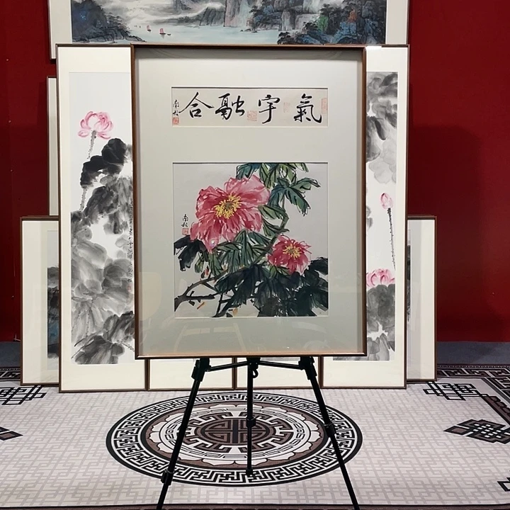 国画手绘作品带框