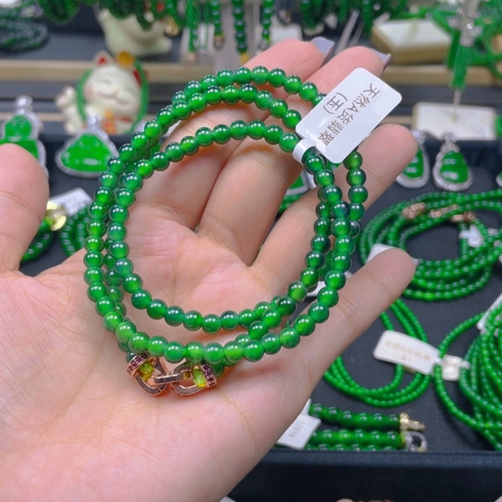 汀***生翡翠未镶嵌颈饰项链5