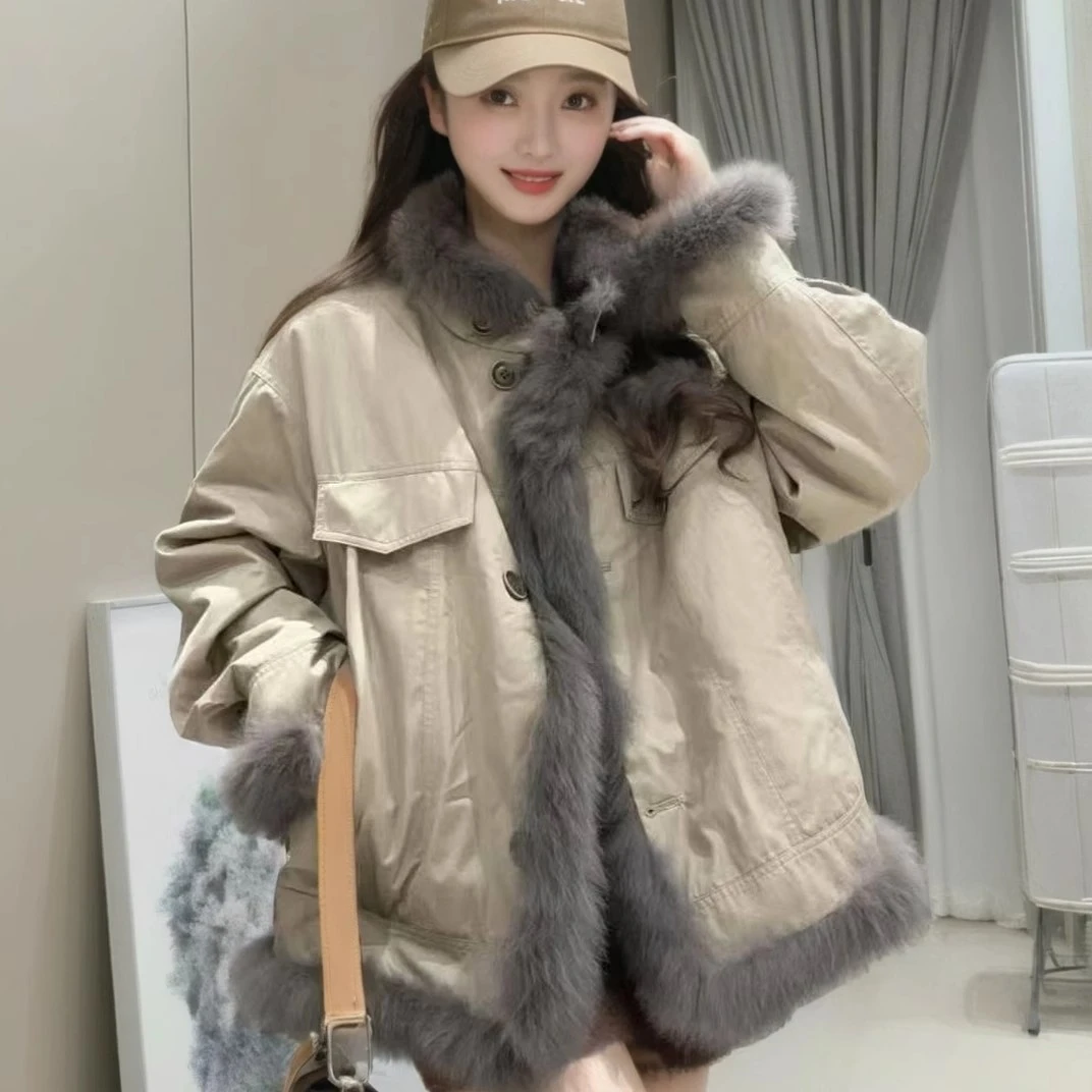 人造皮草 双面穿2025秋冬女新款皮草毛毛气质短款外套保暖百搭