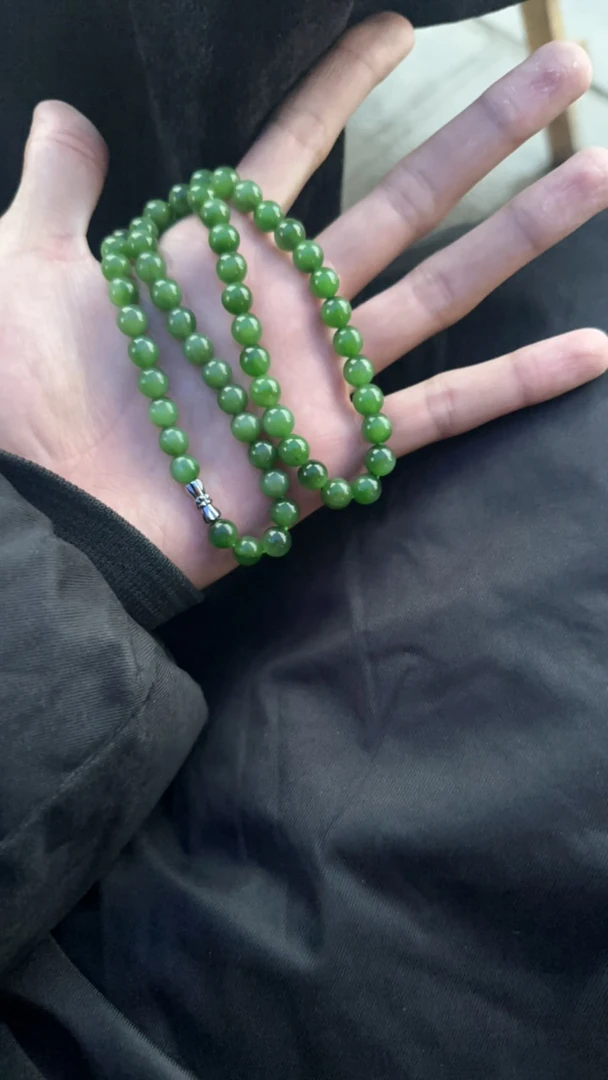 和田玉俄罗斯碧玉妈妈链