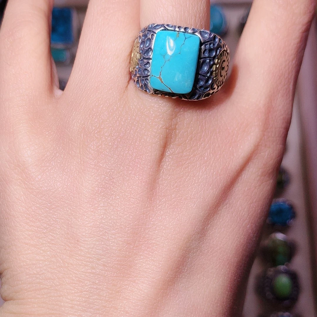 绿松石银S925镶嵌挂件