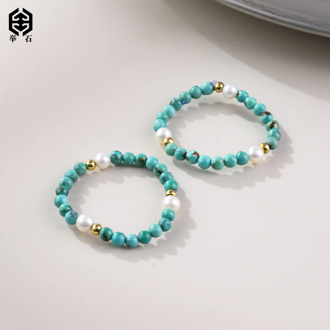 【举石饰品】X0320-325-67绿松石戒指（一件/多样性发/约2mm）Q