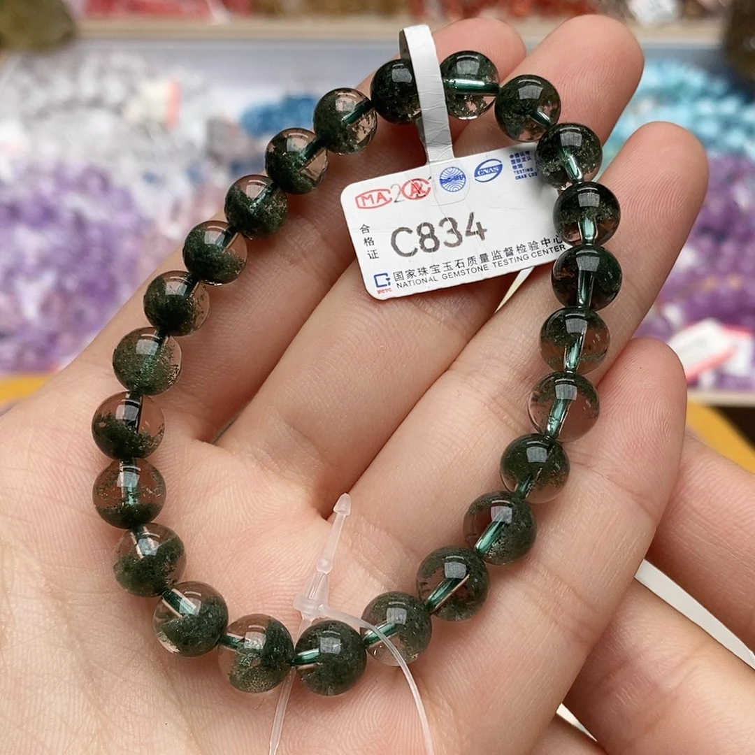 水晶手链未镶嵌1*C834绿幽灵7.7+
