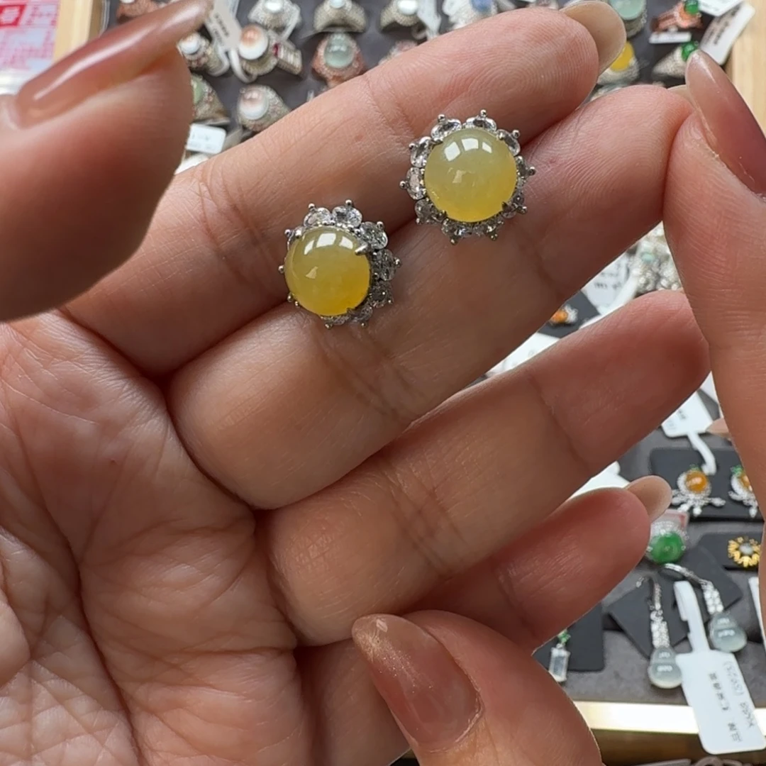 翡翠银S925镶嵌戒指8017