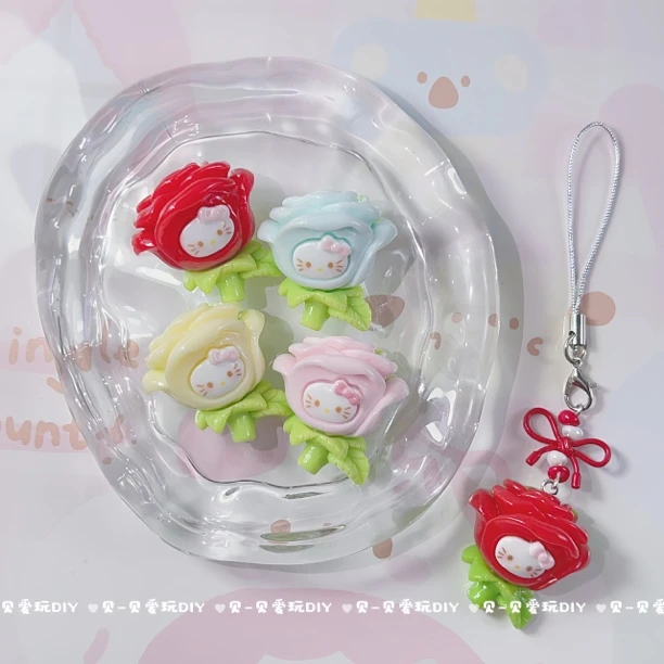 【贝贝- kitty玫瑰精灵】手工树脂DIY仿真食玩卡通配件定制配件