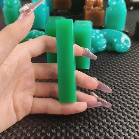 张***皮寿山石印石雅安绿素章六面平