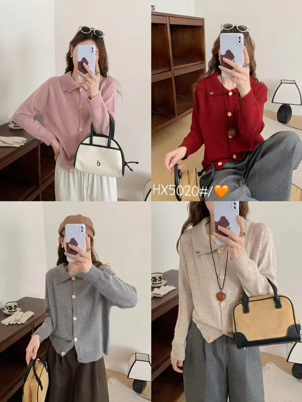 女士99组合翻领拉链羊毛针织衫丹姐推荐