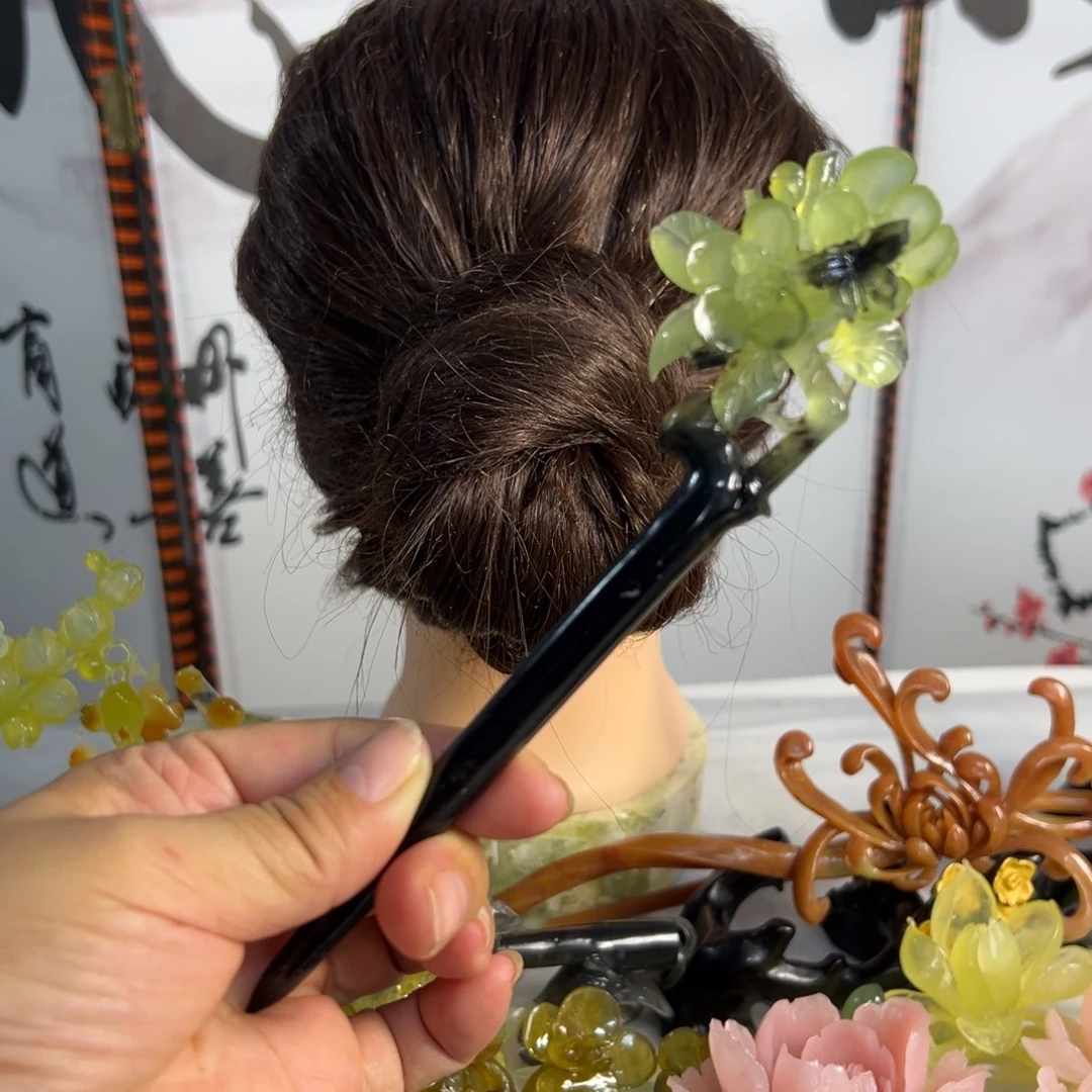 ◉***◉定制蛇纹石玉毛货发饰