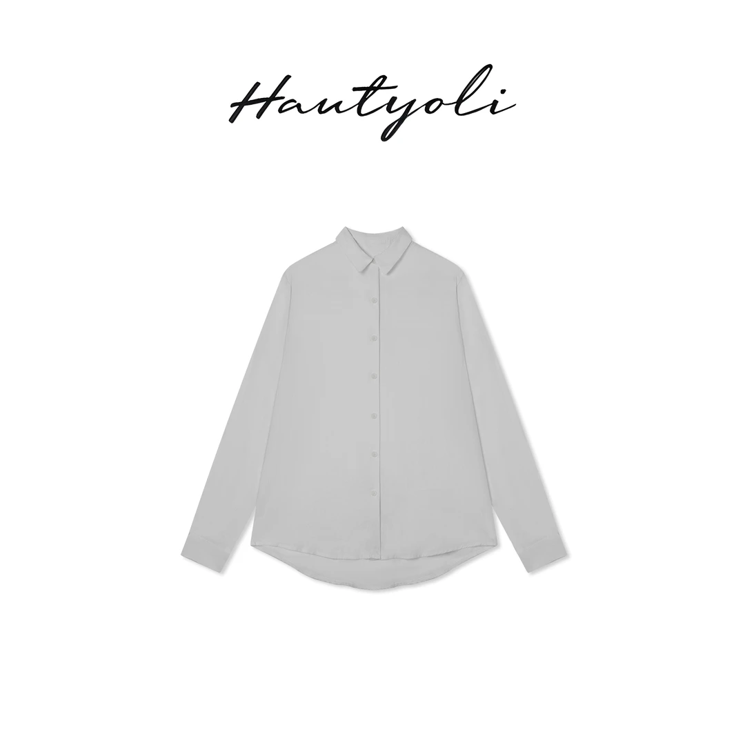 Haut yoli"建筑褶皱" 劳伦老钱100%亚麻透气舒适衬衣   038