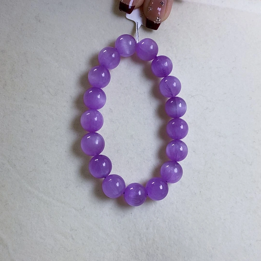 锂辉石紫锂辉高冰收藏级特级手串11+未镶嵌