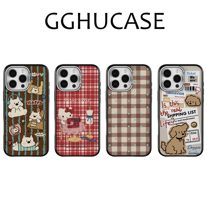 乖乖虎原创套边开心小狗适用苹果iPhone16promax可爱15手机壳