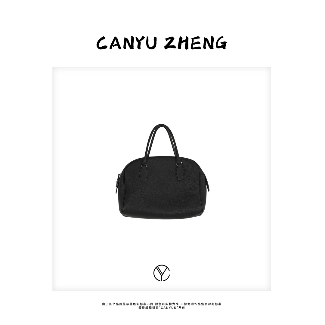 CANYU 经典荔枝纹牛皮 内里羊皮 riri拉链简约百搭手提包