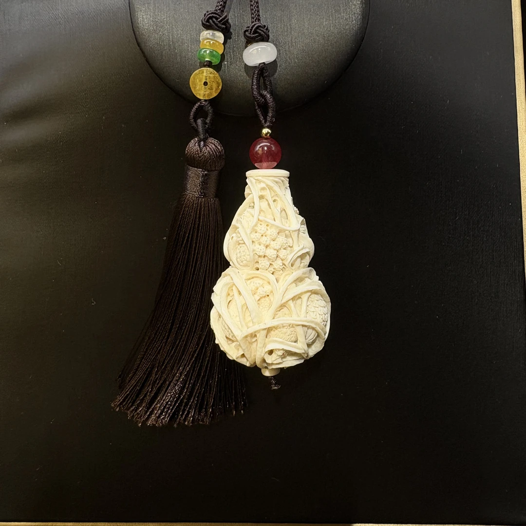 2-26651064 天然猛犸牙～一团和气葫芦挂件378#