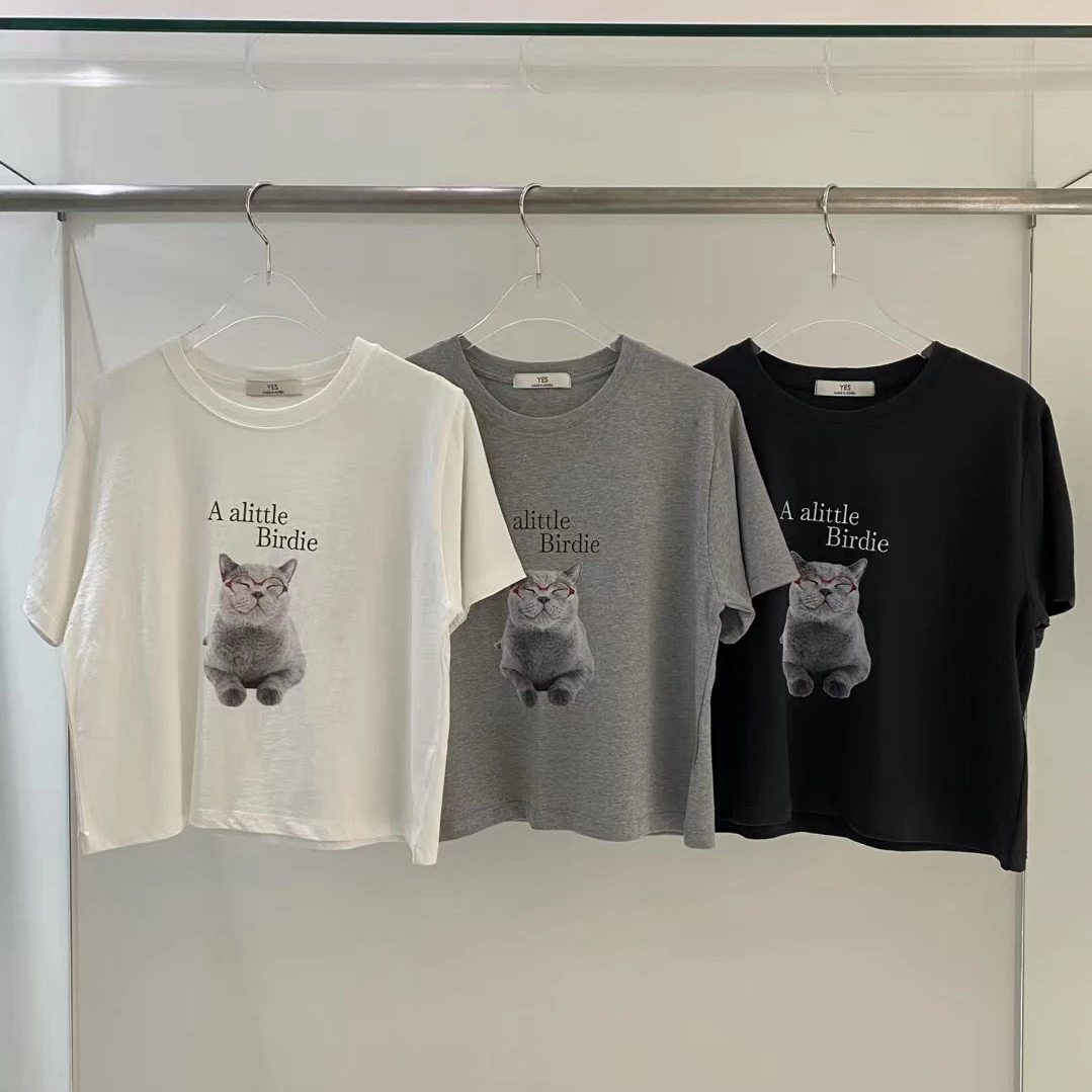 东大门正品夏季新款猫咪T恤