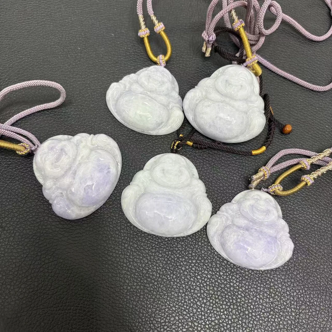 天然a货翡翠飘紫佛公吊坠-f983-多样性发一