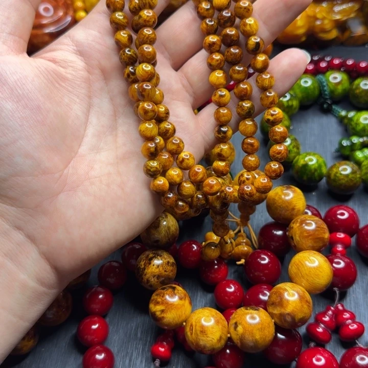 松木琥珀木文玩手串